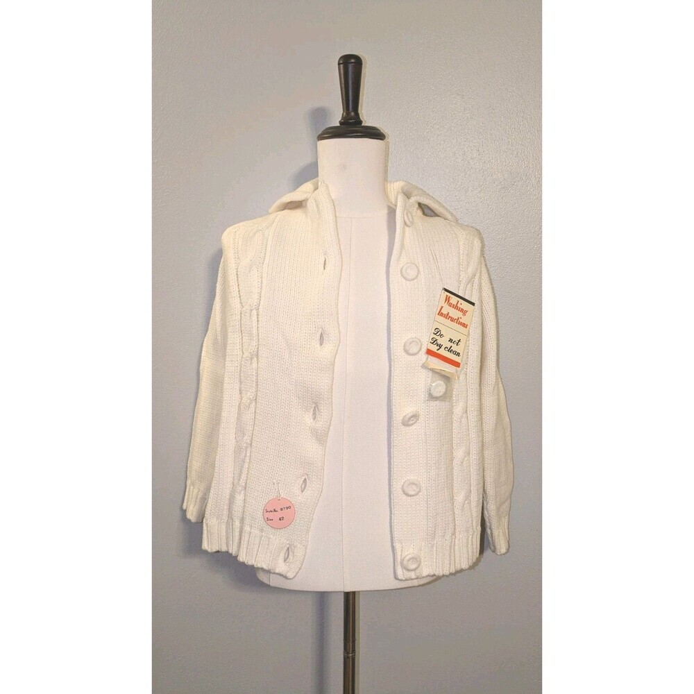 NWT VINTAGE Mary Lewis For Sears Women's 42 Large Cardigan Sweater Grannycore‎